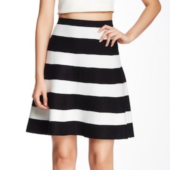 Spense Dresses & Skirts - Striped High Waisted Knit A-Line Skater Skirt